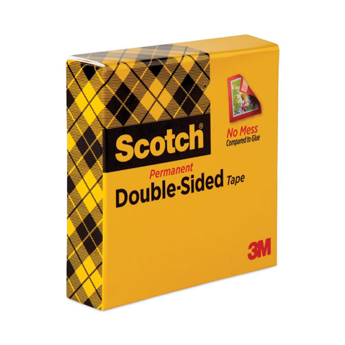 Image of Scotch® Double-Sided Tape, 1" Core, 0.5" X 75 Ft, Clear