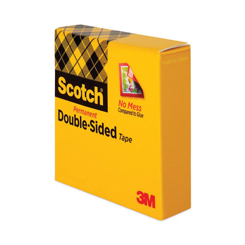 Image of Scotch® Double-Sided Tape, 1" Core, 0.5" X 75 Ft, Clear