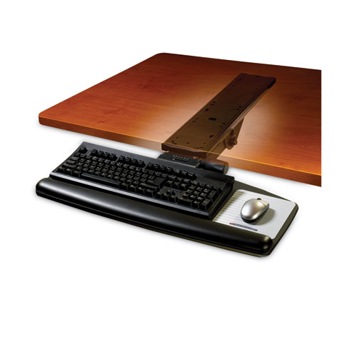 Image of 3M™ Easy Adjust Keyboard Tray, Standard Platform, 23" Track, Black