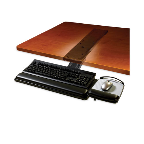 Image of 3M™ Sit/Stand Easy Adjust Keyboard Tray, Highly Adjustable Platform,, Black