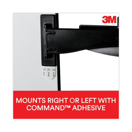 Image of 3M™ Swing Arm Copyholder, Adhesive Monitor Mount, 30 Sheet Capacity, Plastic, Black/Silver Clip