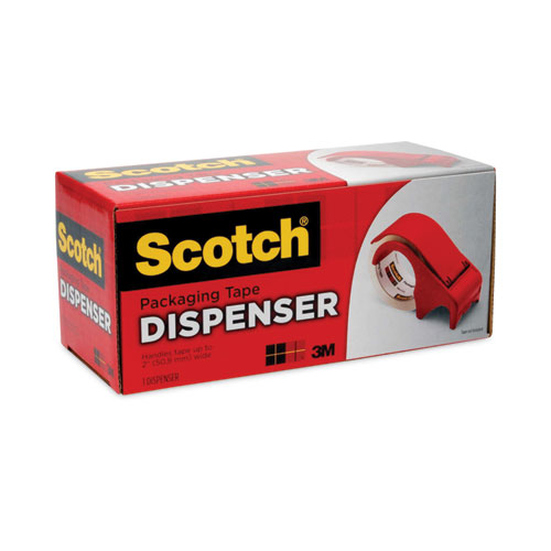 Image of Scotch® Compact And Quick Loading Dispenser For Box Sealing Tape, 3" Core, For Rolls Up To 2" X 60 Yds, Red