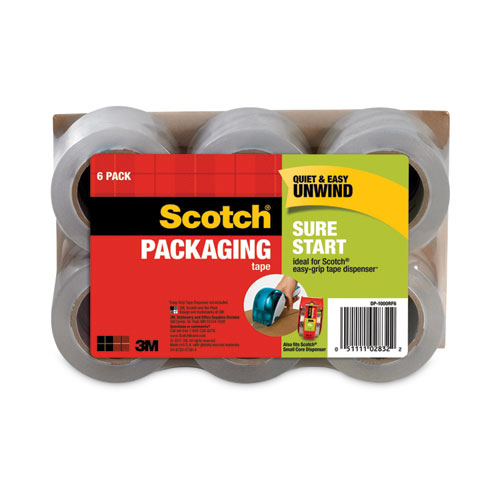 Image of Scotch® Sure Start Packaging Tape For Dp1000 Dispensers, 1.5" Core, 1.88" X 75 Ft, Clear, 6/Pack