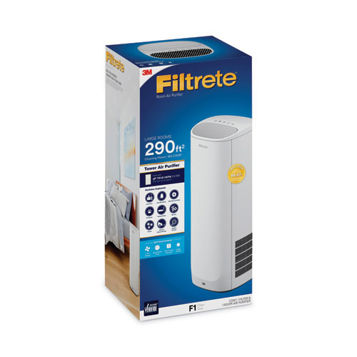 Image of Filtrete™ Tower Room Air Purifier For Large Room, 290 Sq Ft Room Capacity, White