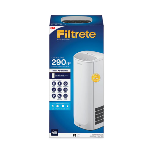 Filtrete™ Tower Room Air Purifier For Large Room, 290 Sq Ft Room Capacity, White