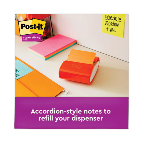 Image of Post-It® Dispenser Notes Super Sticky Pop-Up 3 X 3 Note Refill, 3" X 3", Energy Boost Collection Colors, 90 Sheets/Pad, 6 Pads/Pack