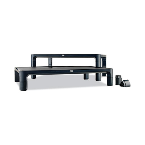 Image of 3M™ Adjustable Monitor Stand, 16" X 12" X 1.75" To 5.5", Black, Supports 20 Lbs