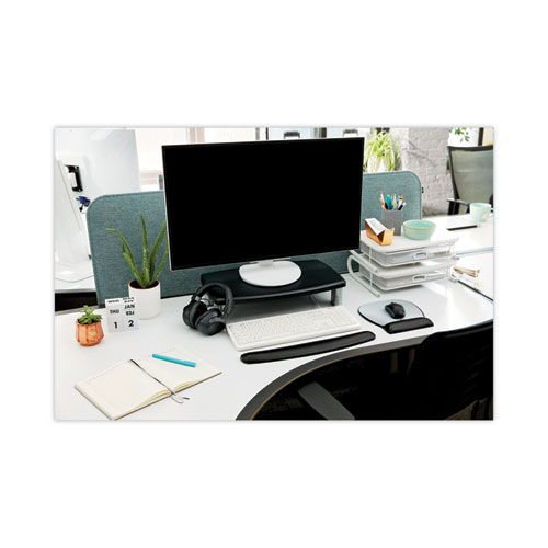 Image of 3M™ Extra-Wide Adjustable Monitor Stand, 20" X 12" X 1" To 5.78", Silver/Black, Supports 40 Lbs