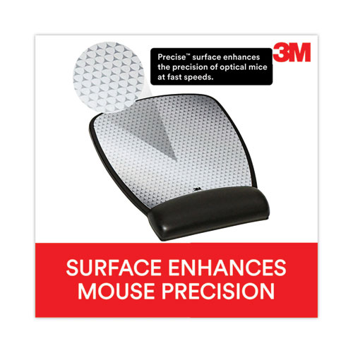Image of 3M™ Antimicrobial Gel Compact Mouse Pad With Wrist Rest, 8.6 X 6.75, Black