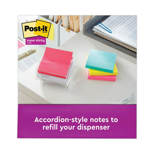 Image of Post-It® Dispenser Notes Super Sticky Pop-Up 3 X 3 Note Refill, 3" X 3", Supernova Neons Collection Colors, 90 Sheets/Pad, 6 Pads/Pack