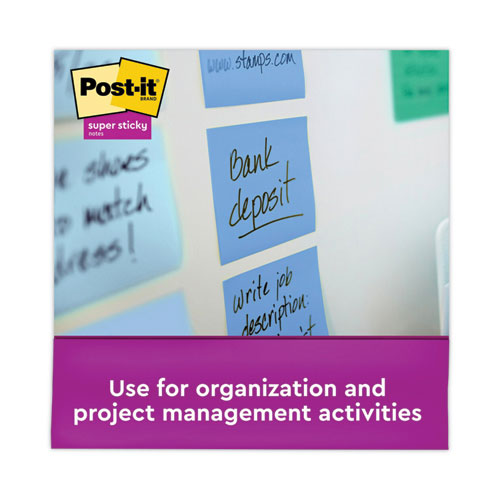 Image of Post-It® Pop-Up Notes Super Sticky Recycled Pop-Up Notes In Oasis Collection Colors, 3 X 3, 90 Sheets/Pad, 6 Pads/Pack