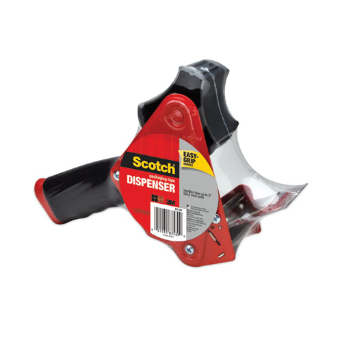 Image of Scotch® Pistol Grip Packaging Tape Dispenser, 3" Core, For Rolls Up To 2" X 60 Yds, Red