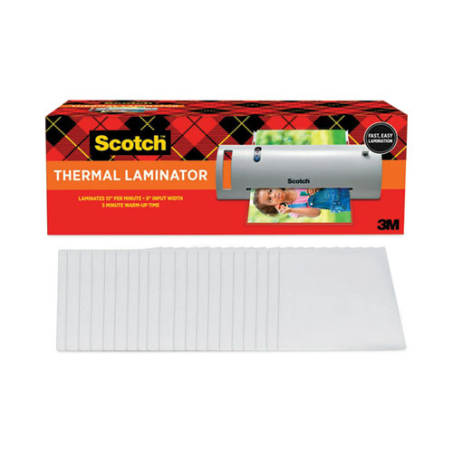 Scotch™ Thermal Laminator Value Pack, Two Rollers, 9" Max Document Width, 5 mil Max Document Thickness