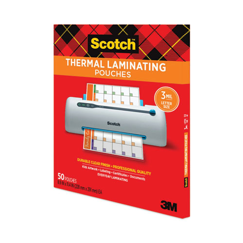 Image of Scotch™ Laminating Pouches, 3 Mil, 9" X 11.5", Gloss Clear, 50/Pack