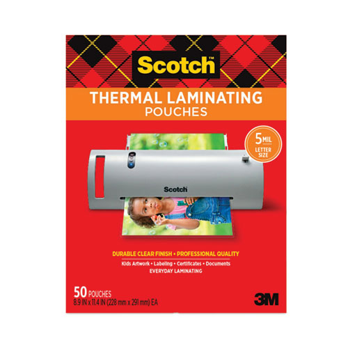 Scotch™ Laminating Pouches, 5 mil, 9" x 11.5", Gloss Clear, 50/Pack
