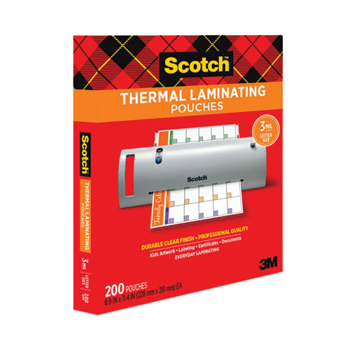 Image of Scotch™ Laminating Pouches, 3 Mil, 9" X 11.5", Gloss Clear, 200/Pack