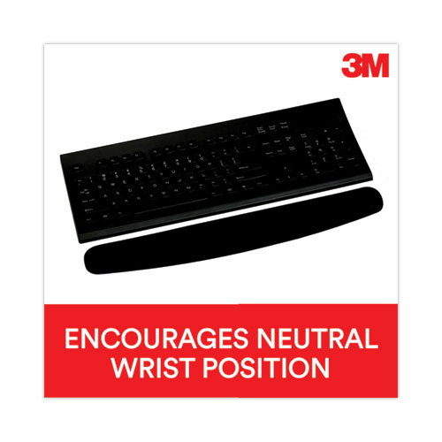 Image of 3M™ Antimicrobial Foam Keyboard Wrist Rest, 18 X 2.75, Black