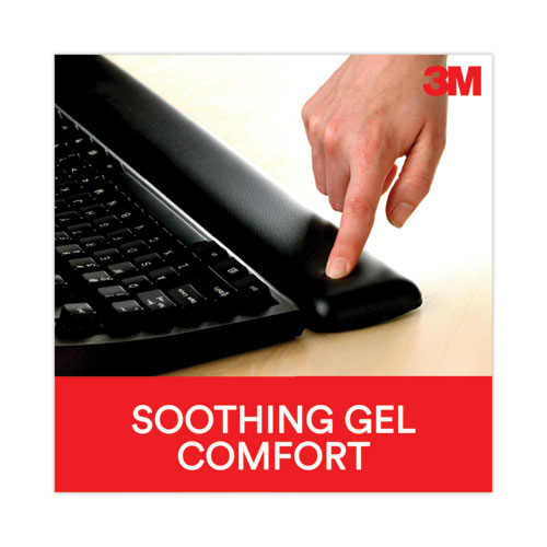 Image of 3M™ Antimicrobial Gel Compact Keyboard Wrist Rest, 18 X 2.75, Black
