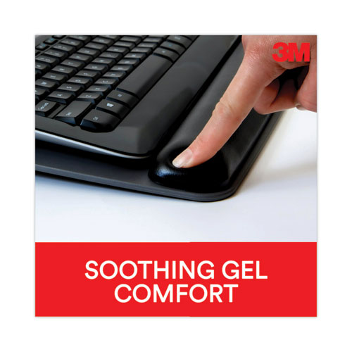 Image of 3M™ Antimicrobial Gel Keyboard Wrist Rest Platform, 19.6 X 10.6, Black/Gray/Silver