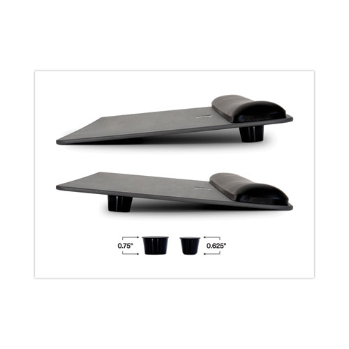 Antimicrobial Gel Keyboard Wrist Rest Platform, 19.6 x 10.6, Black/Gray/Silver