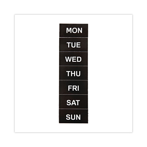 Interchangeable Magnetic Board Accessories, Days of Week, Black/White, 2" x 1", 7 Pieces