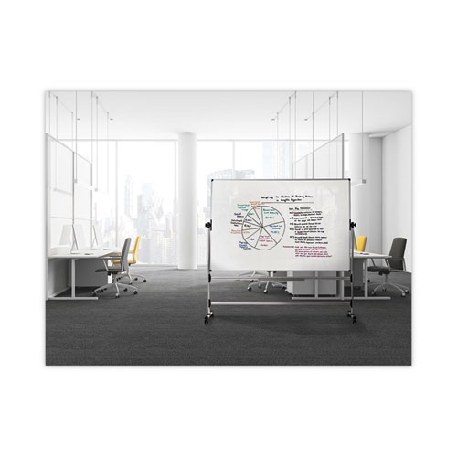Image of Mastervision® Earth Silver Easy Clean Mobile Revolver Dry Erase Boards, 36 X 48, White Surface, Silver Steel Frame