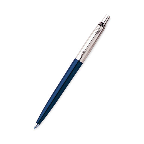 Image of Parker® Jotter Ballpoint Pen, Retractable, Medium 1 Mm, Blue Ink, Royal Blue/Chrome Barrel