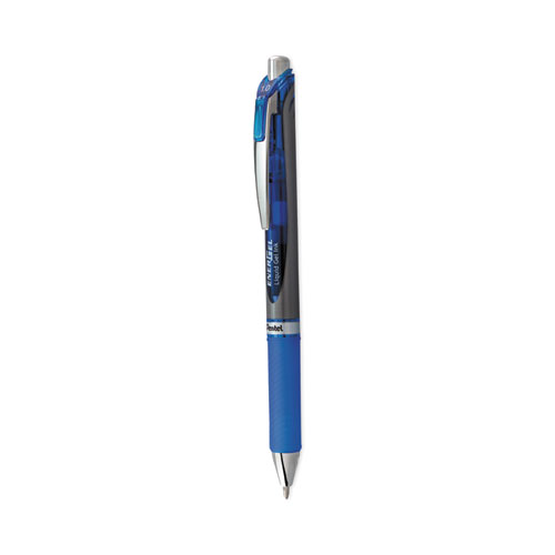 Pentel EnerGel RTX Liquid Gel Pen, Medium Point, 0.7 mm, Silver Barrel,  Blue Ink