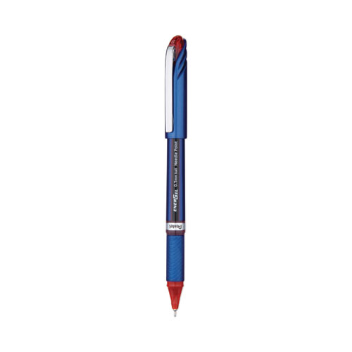 EnerGel NV Gel Pen, Stick, Fine 0.5 mm Needle Tip, Red Ink, Blue/Red Barrel, Dozen
