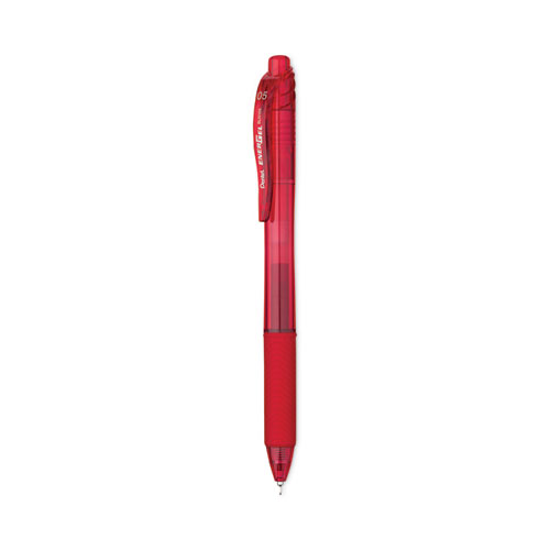 Image of Pentel® Energel-X Gel Pen, Retractable, Fine 0.5 Mm Needle Tip, Red Ink, Red Barrel, Dozen