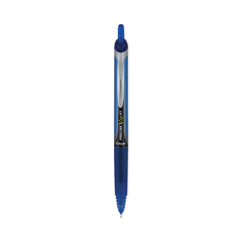 Pilot® Precise V10Rt Roller Ball Pen, Retractable, Bold 1 Mm, Blue Ink, Blue Barrel, Dozen