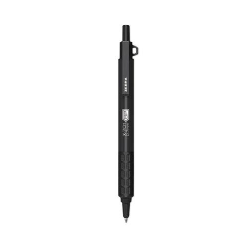 Zebra® X-701 Ballpoint Pen, Retractable, Fine 0.7 Mm, Black Ink, Black Barrel