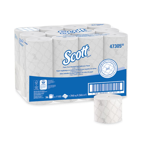 Image of Pro Small Core High Capacity/SRB Bath Tissue, Septic Safe, 2-Ply, White, 1,100 Sheets/Roll, 36 Rolls/Carton
