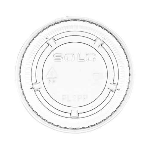 Portion/Souffle Cup Lids, Fits 1.5 oz to 2.5 oz Portion Containers, Plastic, Clear, 125/Sleeve, 20 Sleeves/Carton