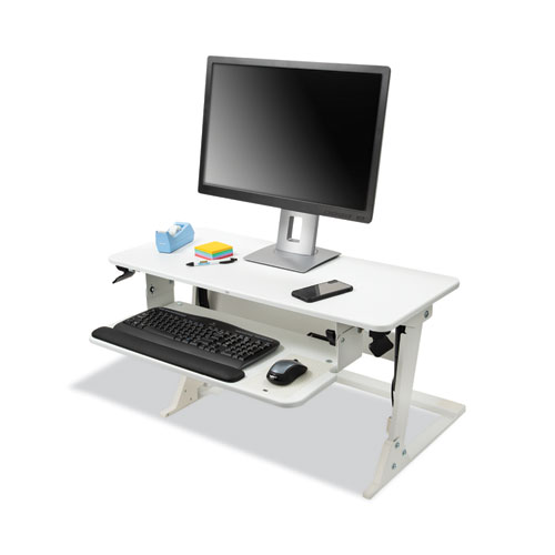 Image of 3M™ Precision Standing Desk, 35.4" X 23.2" X 6.2" To 20", White