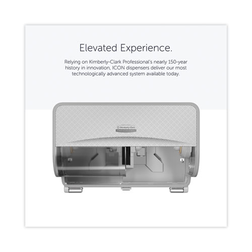 Image of Kimberly-Clark Professional* Icon Coreless Standard Roll Toilet Paper Dispenser, 8.43 X 13 X 7.25, Silver Mosaic