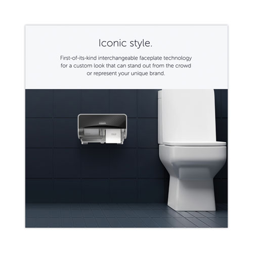 Image of Kimberly-Clark Professional* Icon Coreless Standard Roll Toilet Paper Dispenser, 8.43 X 13 X 7.25, Black Mosaic