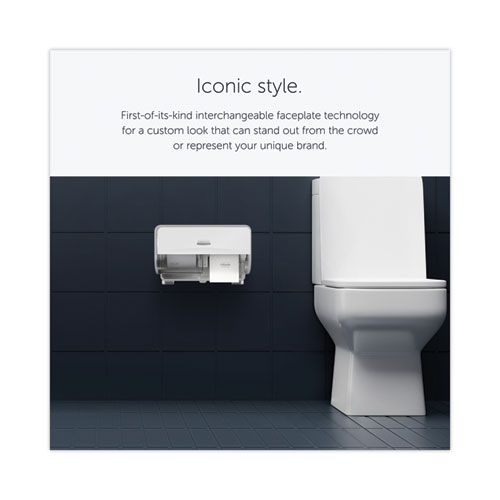 Image of Kimberly-Clark Professional* Icon Coreless Standard Roll Toilet Paper Dispenser, 8.43 X 13 X 7.25, Silver Mosaic