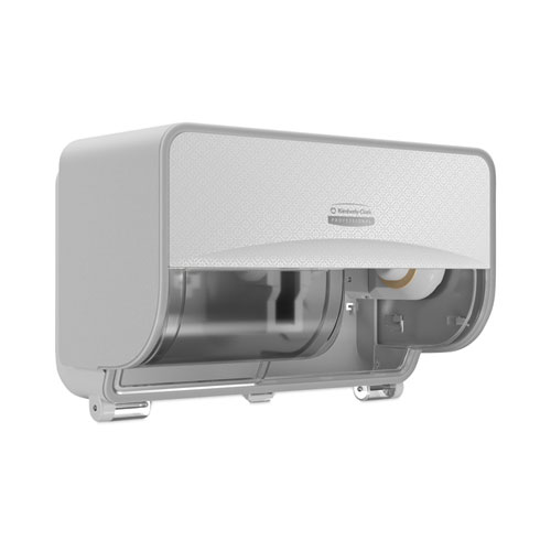 Image of Kimberly-Clark Professional* Icon Coreless Standard Roll Toilet Paper Dispenser, 8.43 X 13 X 7.25, White Mosaic