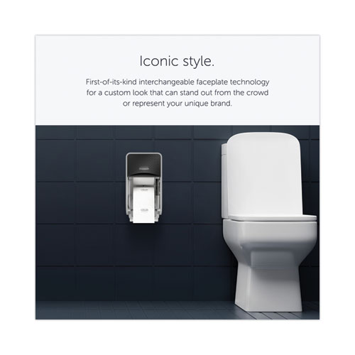 Image of Kimberly-Clark Professional* Icon Coreless Standard Roll Toilet Paper Dispenser, 7.18 X 13.37 X 7.06, Black Mosaic