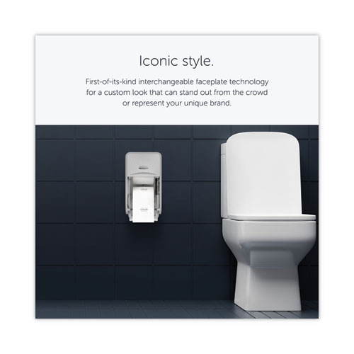 Image of Kimberly-Clark Professional* Icon Coreless Standard Roll Toilet Paper Dispenser, 7.18 X 13.37 X 7.06, Silver Mosaic