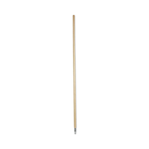 Image of Metal Tip Threaded Hardwood Broom Handle, 1.13" dia x 60", Natural