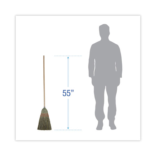 Image of Boardwalk® Mixed Fiber Maid Broom, Mixed Fiber Bristles, 55" Overall Length, Natural