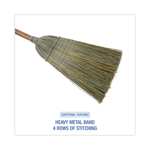 Image of Boardwalk® Warehouse Broom, Yucca Corn Fiber Bristles, 56" Overalll Length, Natural, 12/Carton