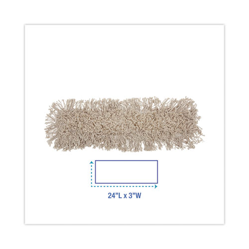 Image of Boardwalk® Mop Head, Dust, Cotton, 24 X 3, White