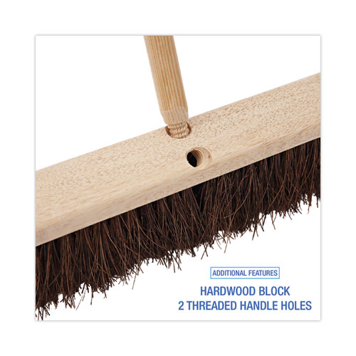 Image of Boardwalk® Floor Brush Head, 3.25" Natural Palmyra Fiber Bristles, 18" Brush