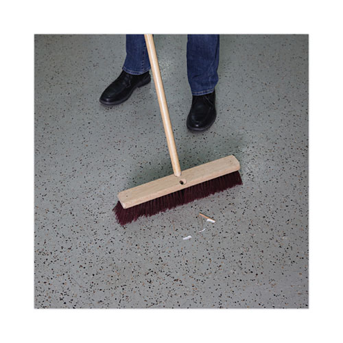Image of Boardwalk® Floor Brush Head, 3" Maroon Heavy-Duty Polypropylene Bristles, 18" Brush