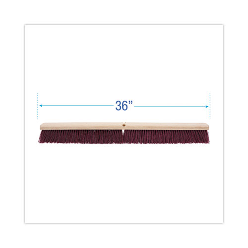 Image of Boardwalk® Floor Brush Head, 3.25" Maroon Stiff Polypropylene Bristles, 36" Brush
