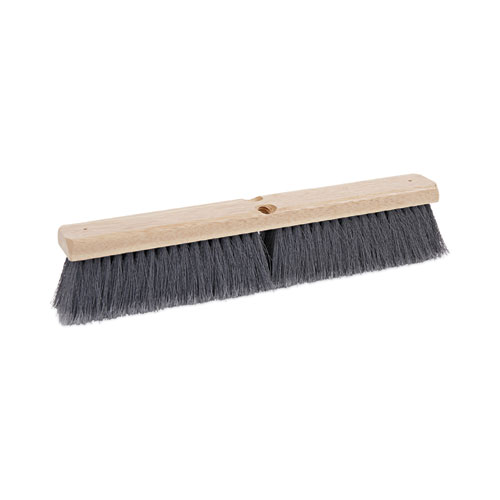 Boardwalk® Floor Brush Head, 3" Gray Flagged Polypropylene Bristles, 18" Brush
