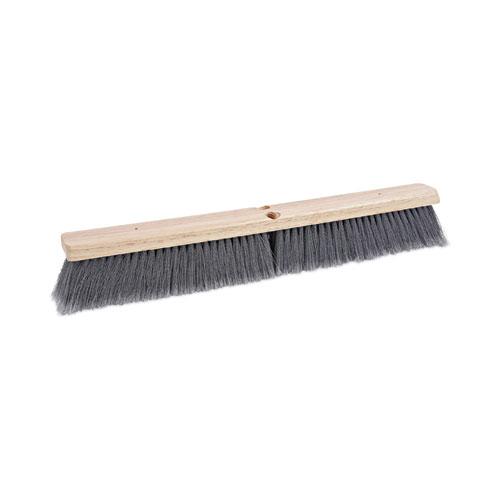 Image of Floor Brush Head, 3" Gray Flagged Polypropylene Bristles, 24" Brush